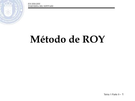 Método de ROY.