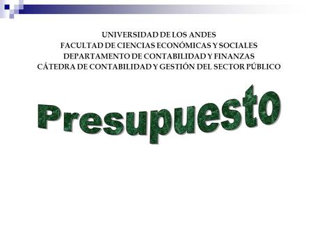 Presupuesto UNIVERSIDAD DE LOS ANDES