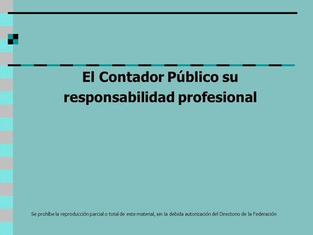 El Contador Público su responsabilidad profesional
