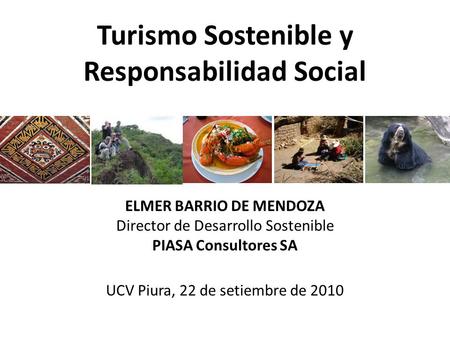 Turismo Sostenible y Responsabilidad Social ELMER BARRIO DE MENDOZA