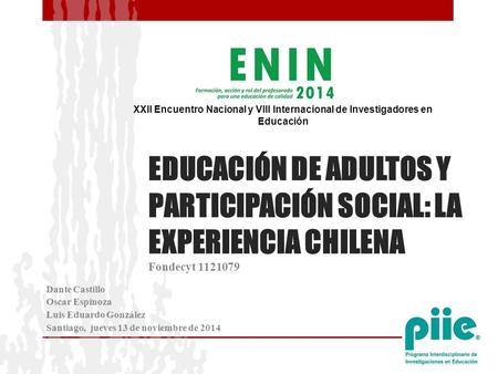 Educación de Adultos y PARTICIPACIÓN SOCIAL: la EXPERIENCIA CHILENA