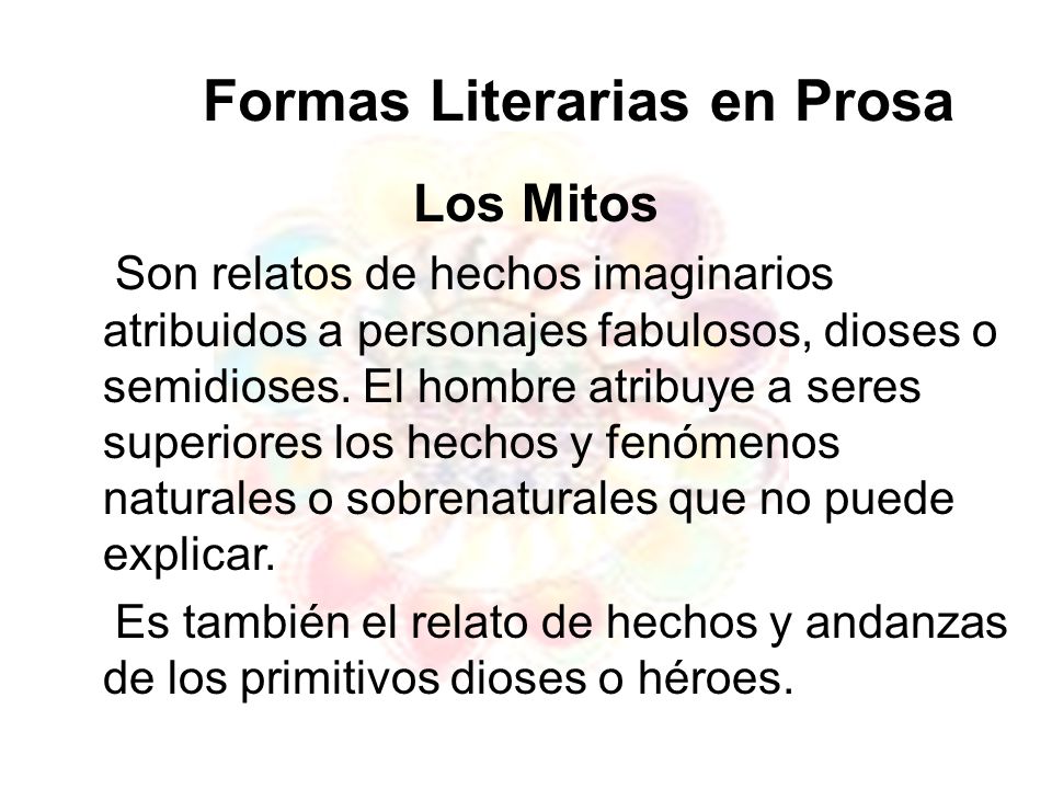 Formas Literarias en Prosa - ppt descargar