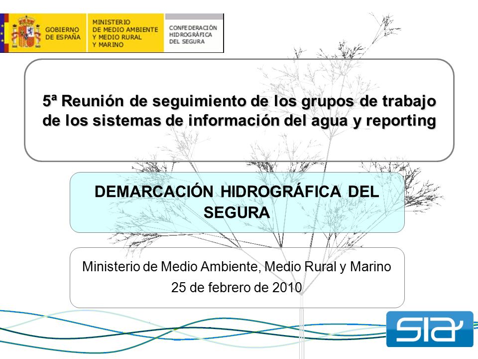 5ª Reunión de seguimiento de los grupos de trabajo de los sistemas de  información del agua y reporting Ministerio de Medio Ambiente, Medio Rural  y Marino. - ppt descargar