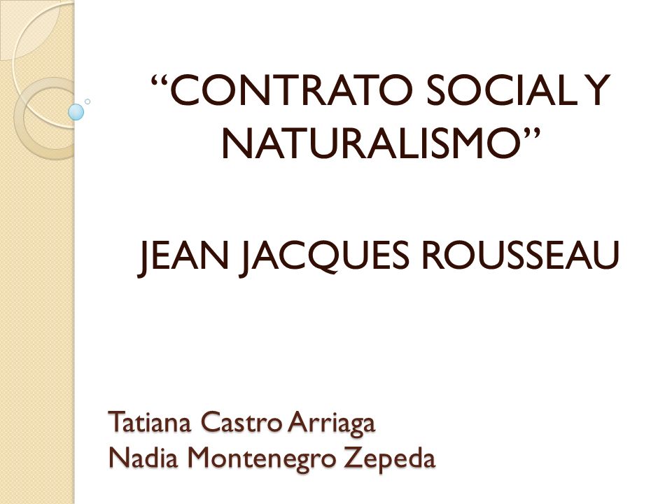 Contrato social outlet y naturalismo