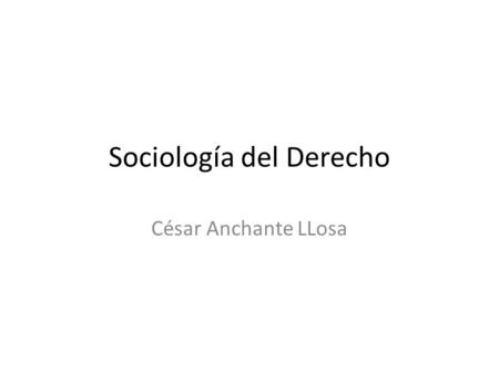 Sociología del Derecho