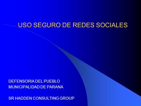USO SEGURO DE REDES SOCIALES