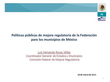 Luis Fernando Rosas Yáñez Coordinador General de Estados y Municipios