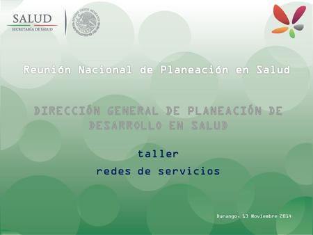 Taller redes de servicios Durango, 13 Noviembre 2014.