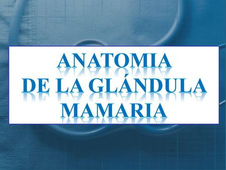 ANATOMIA DE LA GLÁNDULA MAMARIA.