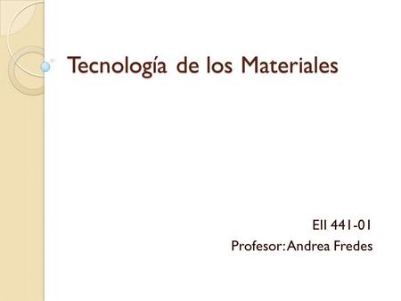 Tecnología de los Materiales