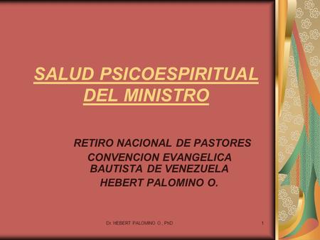 SALUD PSICOESPIRITUAL DEL MINISTRO