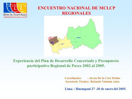 ENCUENTRO NACIONAL DE MCLCP REGIONALES