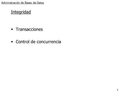 Administración de Bases de Datos