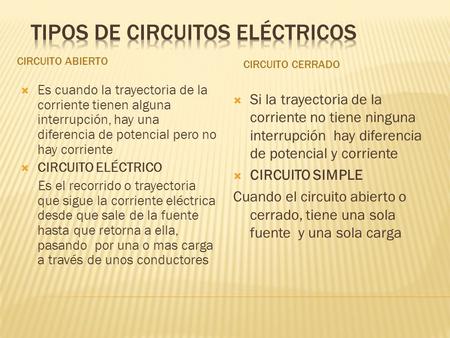 Tipos de circuitos eléctricos
