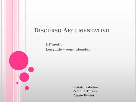 Discurso Argumentativo