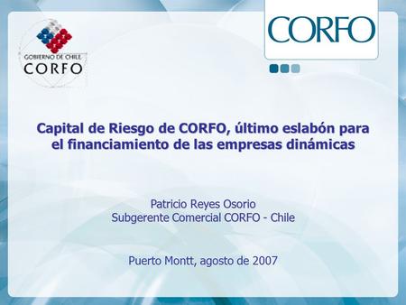 Subgerente Comercial CORFO - Chile