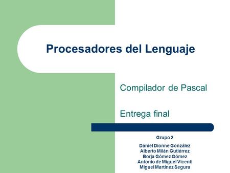 Procesadores del Lenguaje