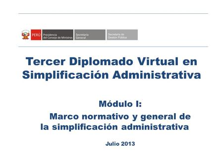Tercer Diplomado Virtual en Simplificación Administrativa