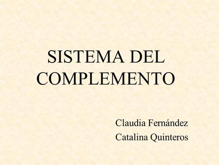 SISTEMA DEL COMPLEMENTO