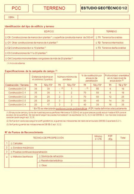 PCC TERRENO ESTUDIO GEOTÉCNICO 1/2 □ T2: Terrenos intermedios