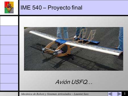 IME 540 – Proyecto final Avión USFQ….