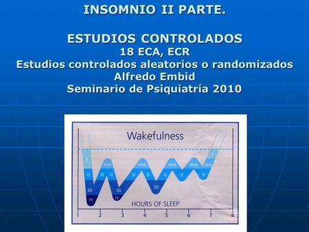 INSOMNIO II PARTE. ESTUDIOS CONTROLADOS