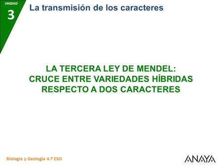 La transmisión de los caracteres