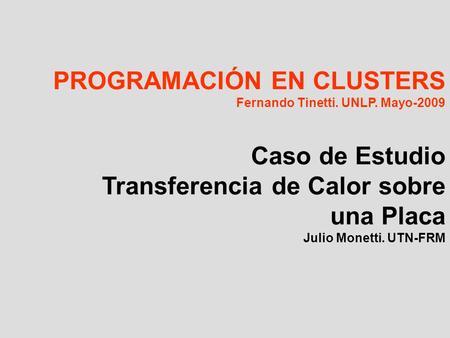 PROGRAMACIÓN EN CLUSTERS