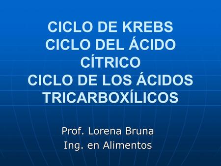 Prof. Lorena Bruna Ing. en Alimentos