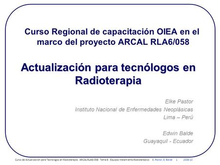 Actualización para tecnólogos en Radioterapia