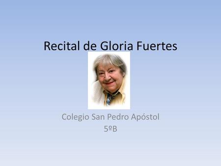 Recital de Gloria Fuertes