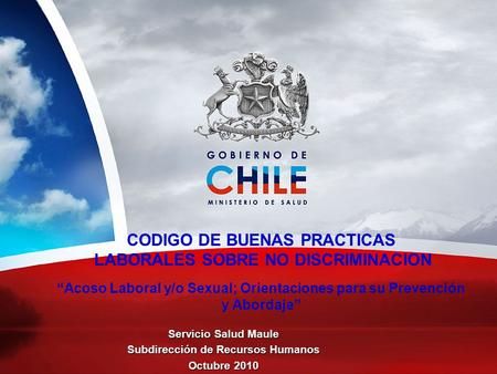 CODIGO DE BUENAS PRACTICAS LABORALES SOBRE NO DISCRIMINACION