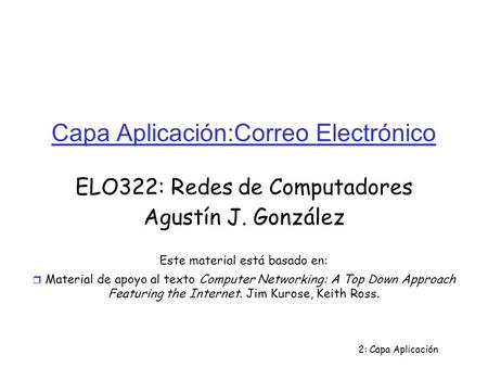 Capa Aplicación:Correo Electrónico