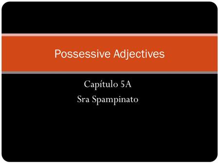 Capítulo 5A Sra Spampinato Possessive Adjectives.