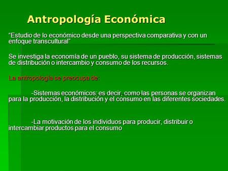 Antropología Económica