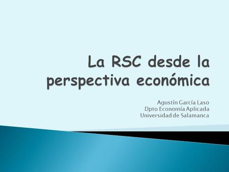 La RSC desde la perspectiva económica