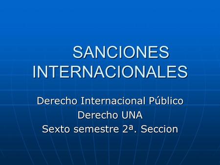 SANCIONES INTERNACIONALES