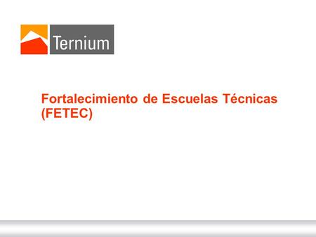 Workshop DESO OT 2012M. Punte Fortalecimiento de Escuelas Técnicas (FETEC)