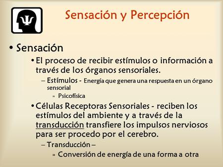 Sensación y Percepción