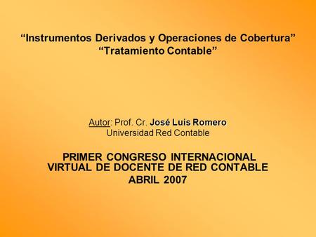 PRIMER CONGRESO INTERNACIONAL VIRTUAL DE DOCENTE DE RED CONTABLE