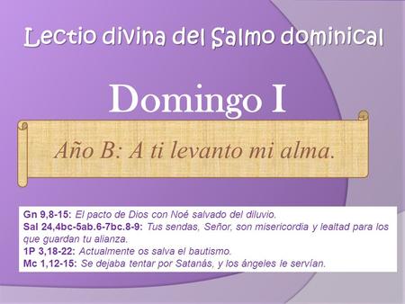 Lectio divina del Salmo dominical