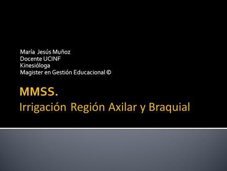 MMSS. Irrigación Región Axilar y Braquial