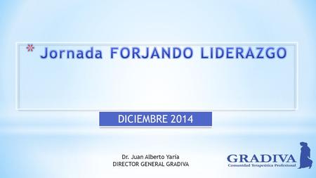 DICIEMBRE 2014 Dr. Juan Alberto Yaría DIRECTOR GENERAL GRADIVA.