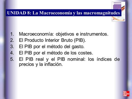 Macroeconomía: objetivos e instrumentos.