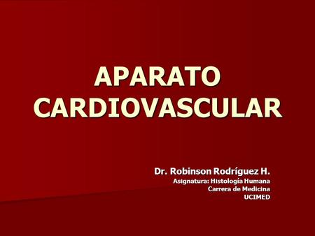 APARATO CARDIOVASCULAR