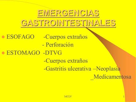 EMERGENCIAS GASTROINTESTINALES