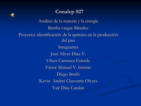 Conalep 027 Análisis de la materia y la energía Bertha vargas Méndez