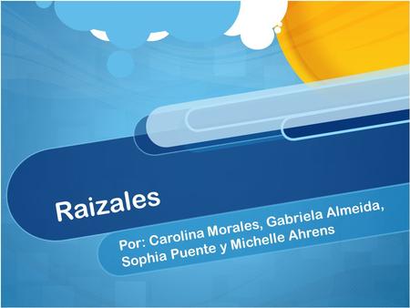 Raizales Por: Carolina Morales, Gabriela Almeida, Sophia Puente y Michelle Ahrens.