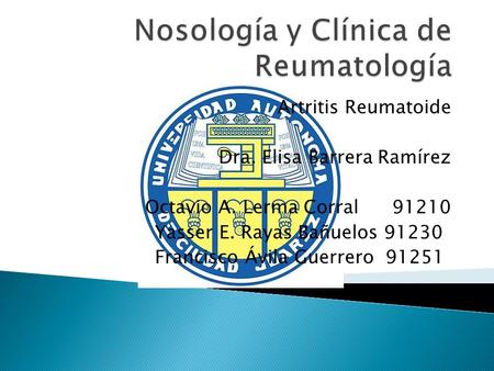 Nosología y Clínica de Reumatología