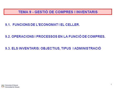 TEMA 9 - GESTIÓ DE COMPRES I INVENTARIS